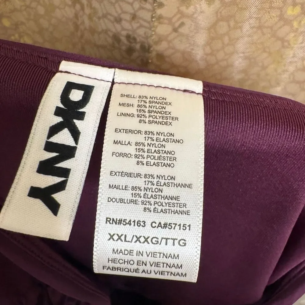 DKNY Port Purple Shirred Side High Waist Bikini Swim‎ Bottoms XXL NWT